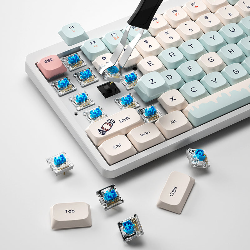iBlancod YK75 Pro Low Profile Wireless Mechanical Keyboard - keycapcovers