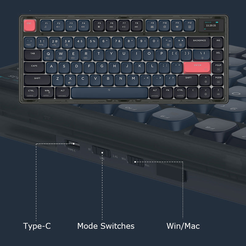 Ajazz AK832 Pro Low Profile Mechanical Keyboard - keycapcovers