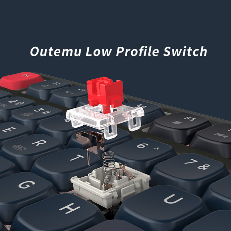 Ajazz AK832 Pro Low Profile Mechanical Keyboard - keycapcovers