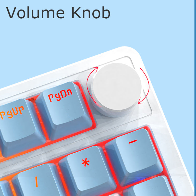 Ajazz AK992 Summer Blue Wireless Mechanical Keyboard - keycapcovers