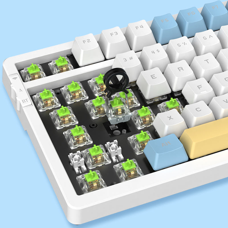 Ajazz AK992 Summer Blue Wireless Mechanical Keyboard - keycapcovers