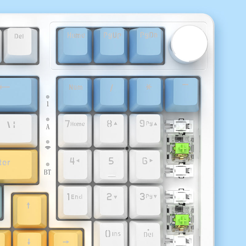 Ajazz AK992 Summer Blue Wireless Mechanical Keyboard - keycapcovers