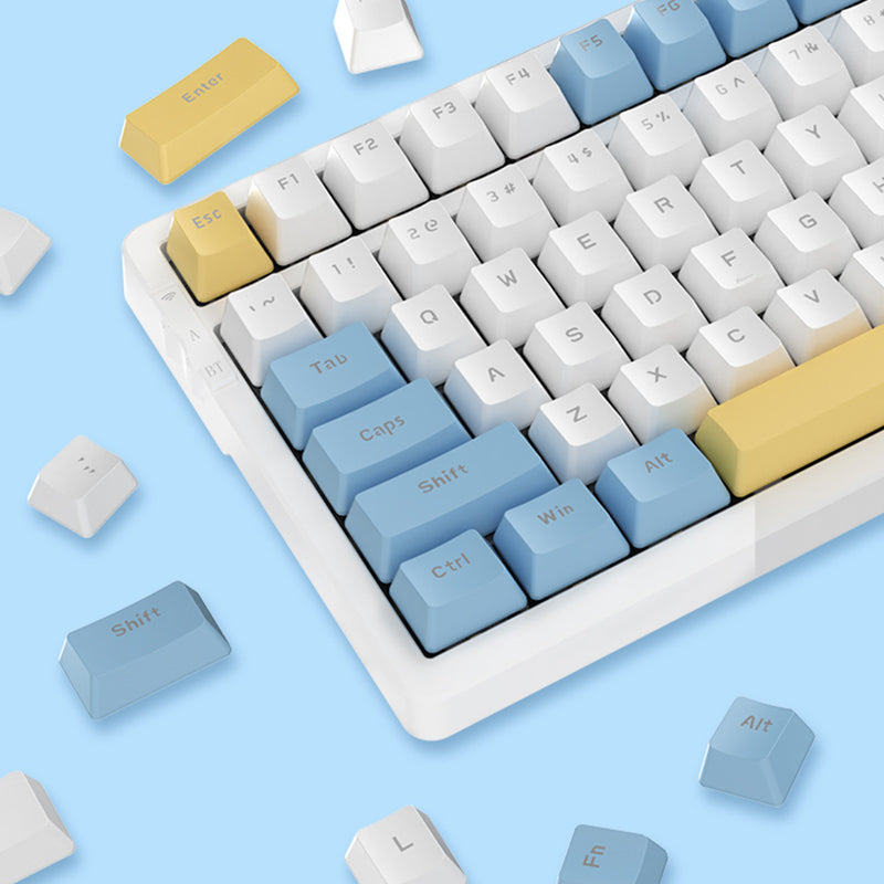 Ajazz AK992 Summer Blue Wireless Mechanical Keyboard - keycapcovers