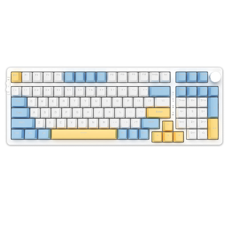 Ajazz AK992 Summer Blue Wireless Mechanical Keyboard - keycapcovers