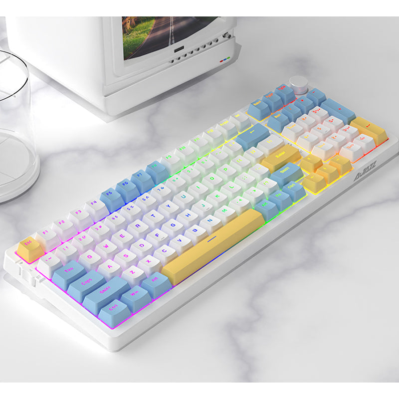Ajazz AK992 Summer Blue Wireless Mechanical Keyboard - keycapcovers
