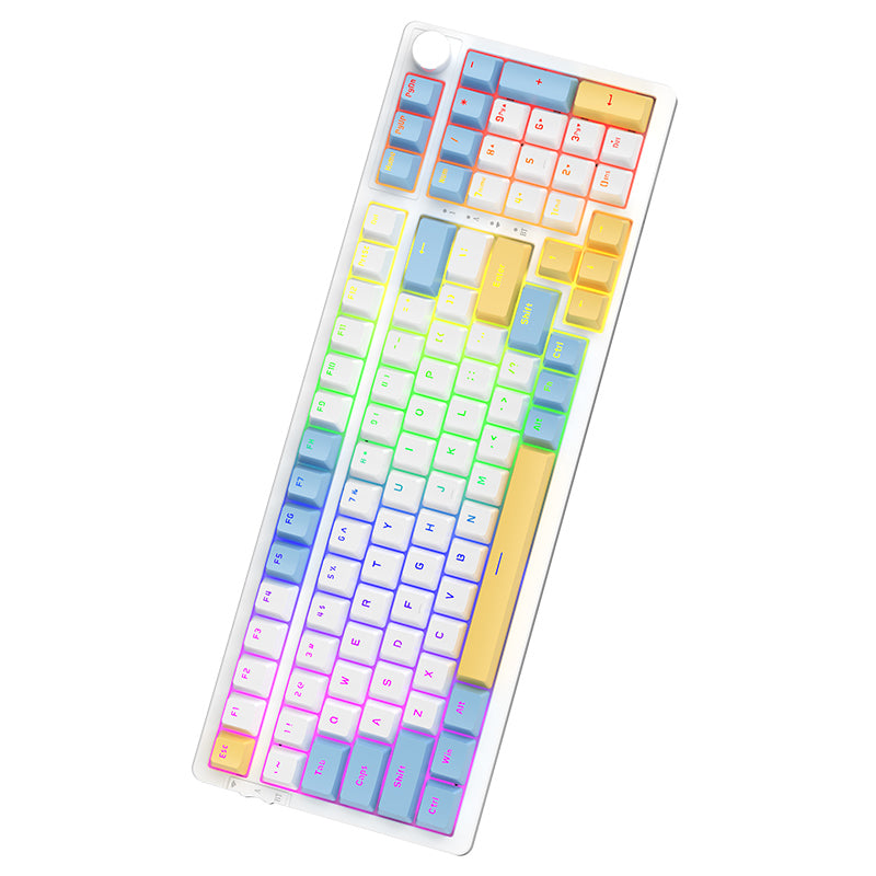Ajazz AK992 Summer Blue Wireless Mechanical Keyboard - keycapcovers