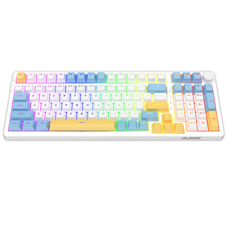 Ajazz AK992 Summer Blue Wireless Mechanical Keyboard - keycapcovers