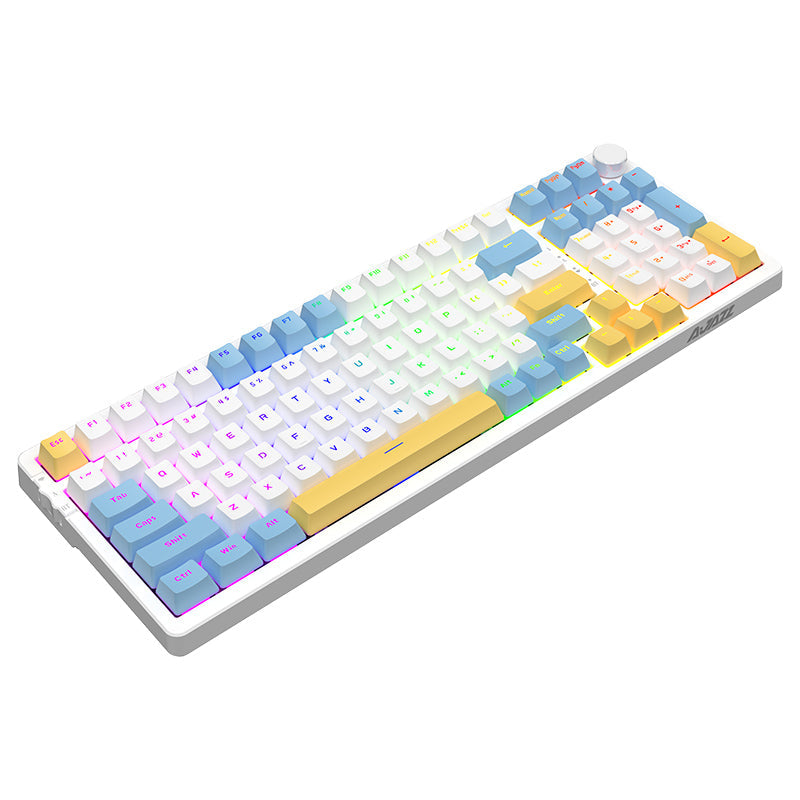 Ajazz AK992 Summer Blue Wireless Mechanical Keyboard - keycapcovers
