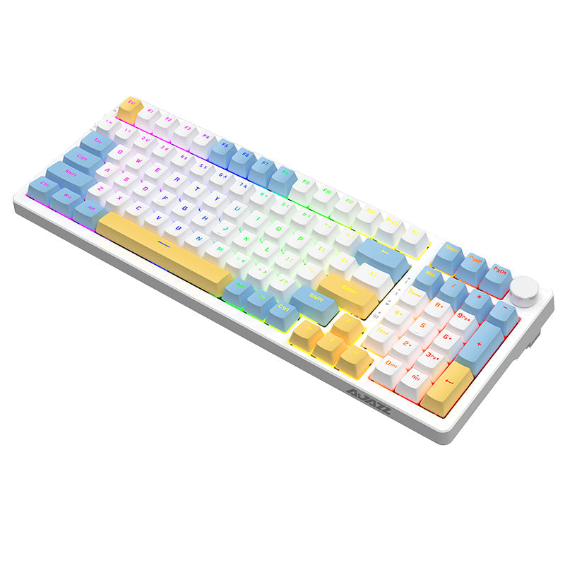Ajazz AK992 Summer Blue Wireless Mechanical Keyboard - keycapcovers