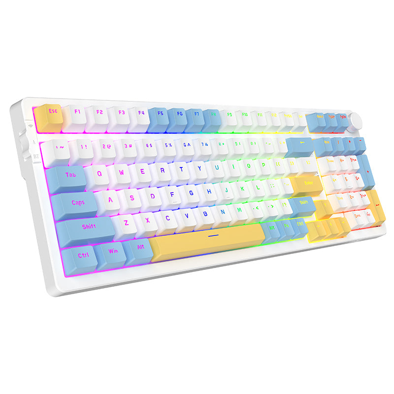 Ajazz AK992 Summer Blue Wireless Mechanical Keyboard - keycapcovers