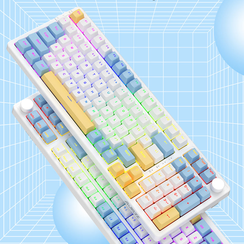 Ajazz AK992 Summer Blue Wireless Mechanical Keyboard - keycapcovers