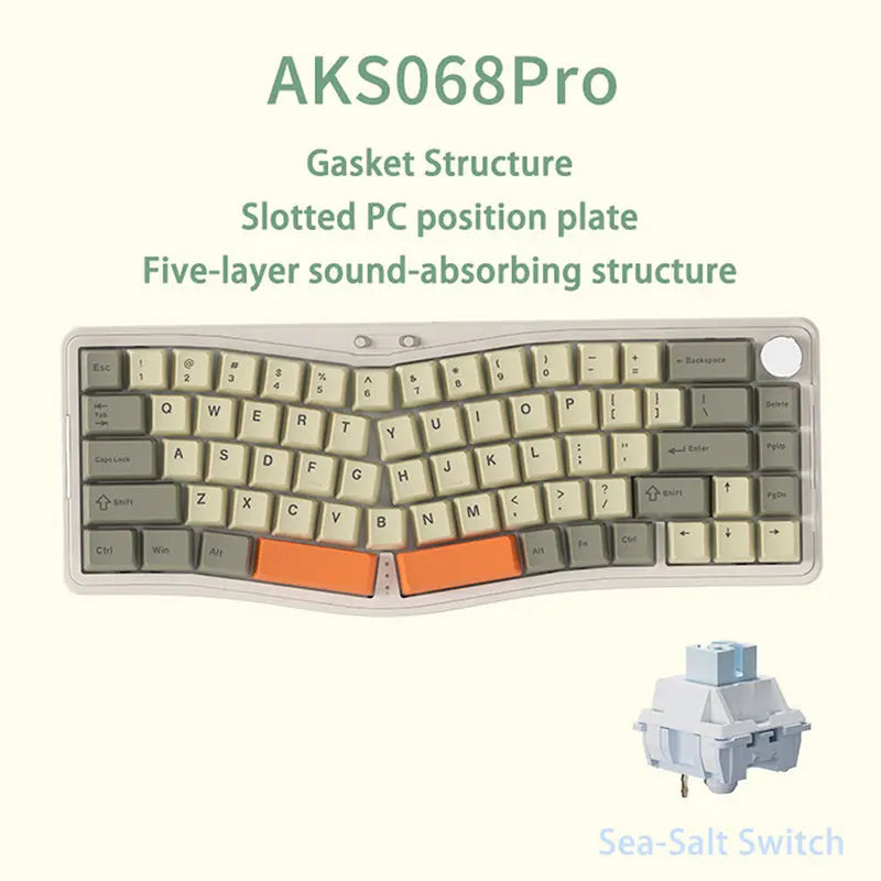 Ajazz AKS068 Alice VIA Mechanical Keyboard - keycapcovers