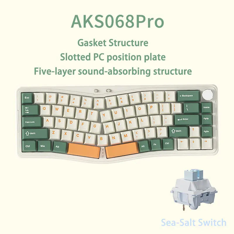 Ajazz AKS068 Alice VIA Mechanical Keyboard - keycapcovers