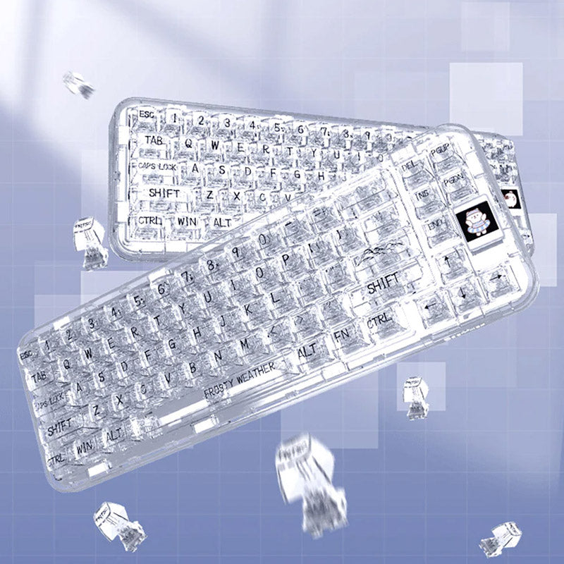CoolKiller CK68 Polar Bear Transparent Wireless Mechanical Keyboard - keycapcovers