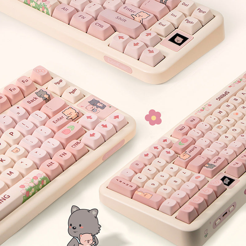 CoolKiller Spring Cute Wireless Mechanical Keyboard - keycapcovers