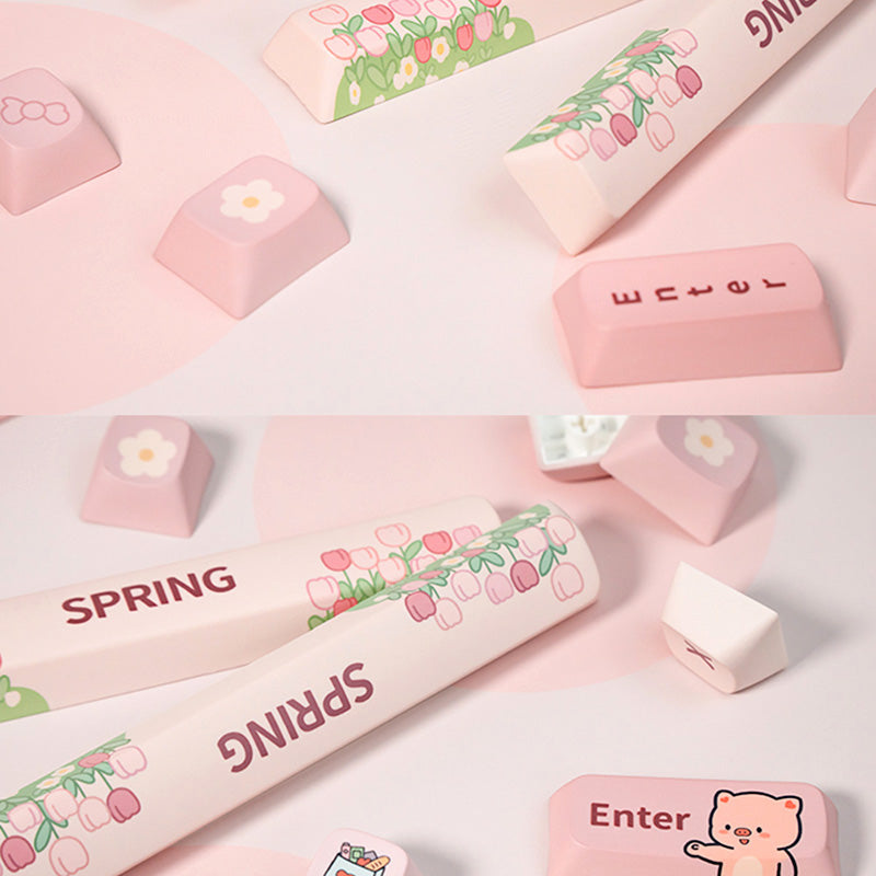 CoolKiller Spring Cute Wireless Mechanical Keyboard - keycapcovers