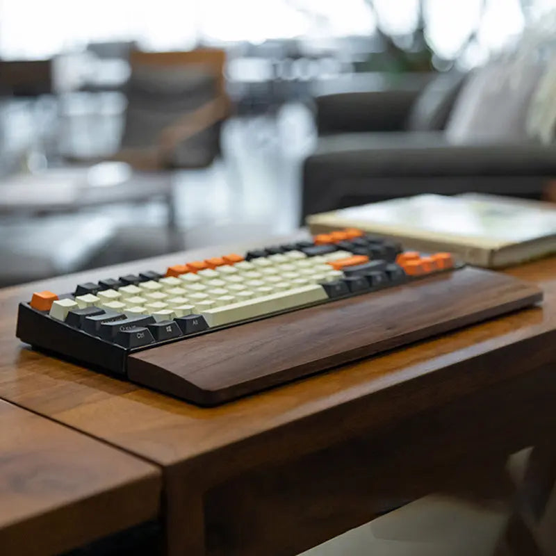 DAGK Walnut Wood Keyboard Wrist Rest - keycapcovers