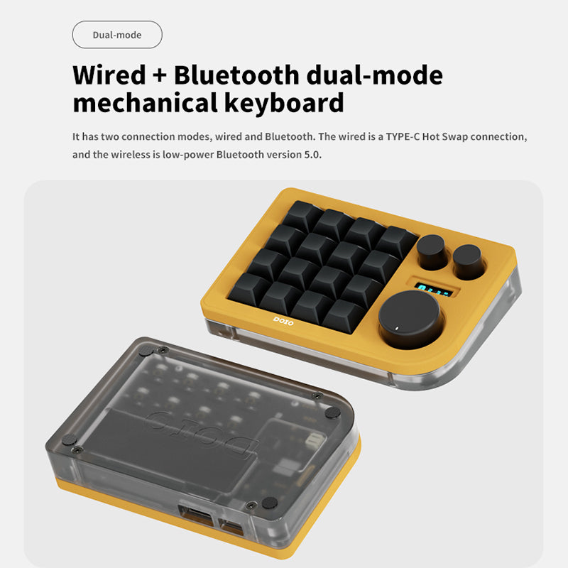 DOIO KB16B-02 Macro Keyboard Updated Macro Pad - keycapcovers
