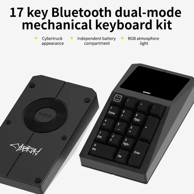 DOIO KB17-B01 QMK/VIA Macro Keyboard Dual-mode Mechanical Keyboard Kit - keycapcovers