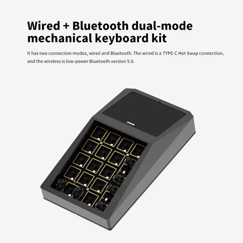 DOIO KB17-B01 QMK/VIA Macro Keyboard Dual-mode Mechanical Keyboard Kit - keycapcovers