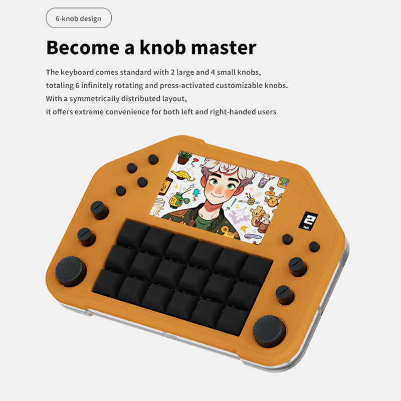 DOIO KB18-01 Dual Screen Macro Keyboard Hot-swappable Macro Pad - keycapcovers