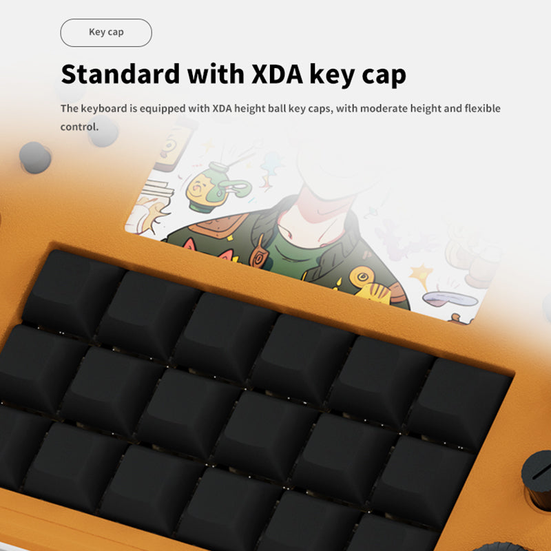 DOIO KB18-01 Dual Screen Macro Keyboard Hot-swappable Macro Pad - keycapcovers