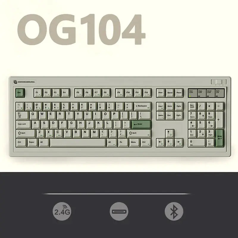 FL¡¤ESPORTS OG104 Retro Wireless Mechanical Keyboard - keycapcovers