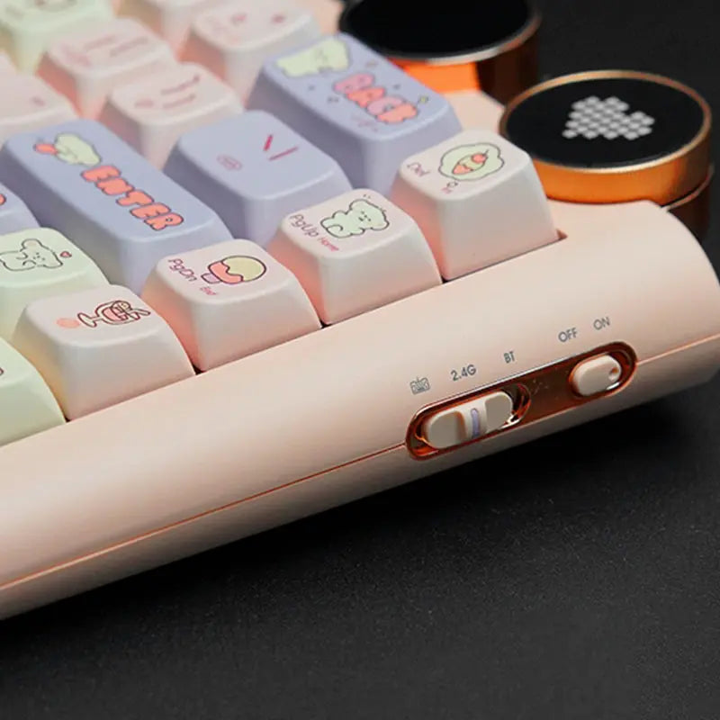 FOPATO D68 Playful & Cute Wireless Mechanical Keyboard - keycapcovers