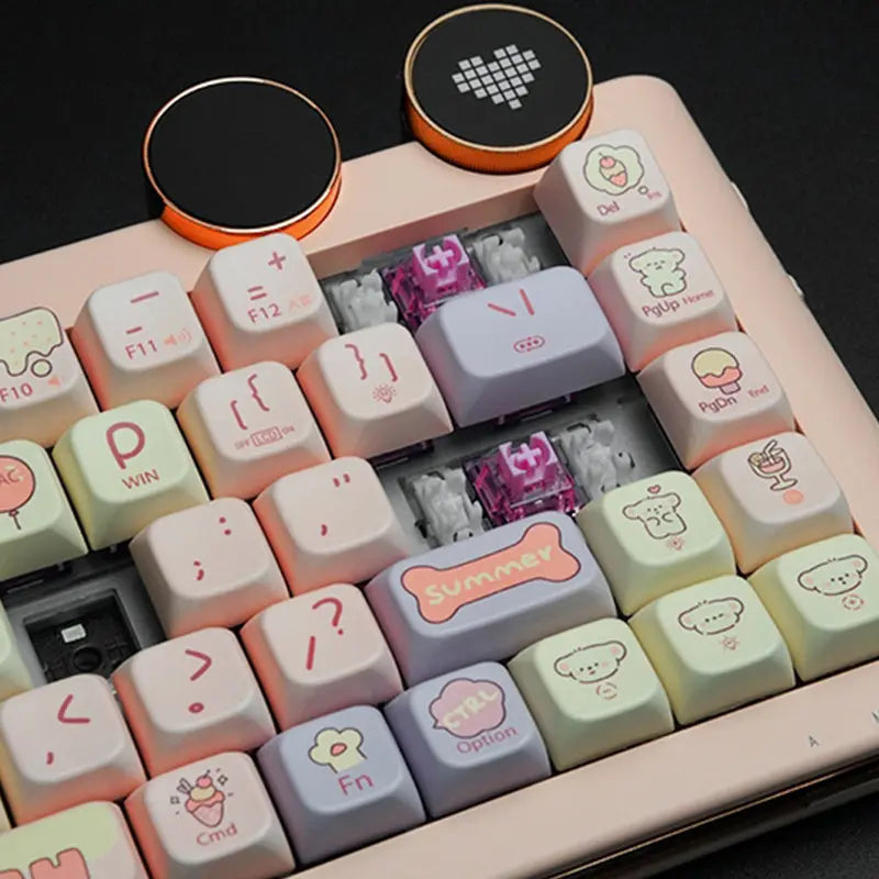 FOPATO D68 Playful & Cute Wireless Mechanical Keyboard - keycapcovers