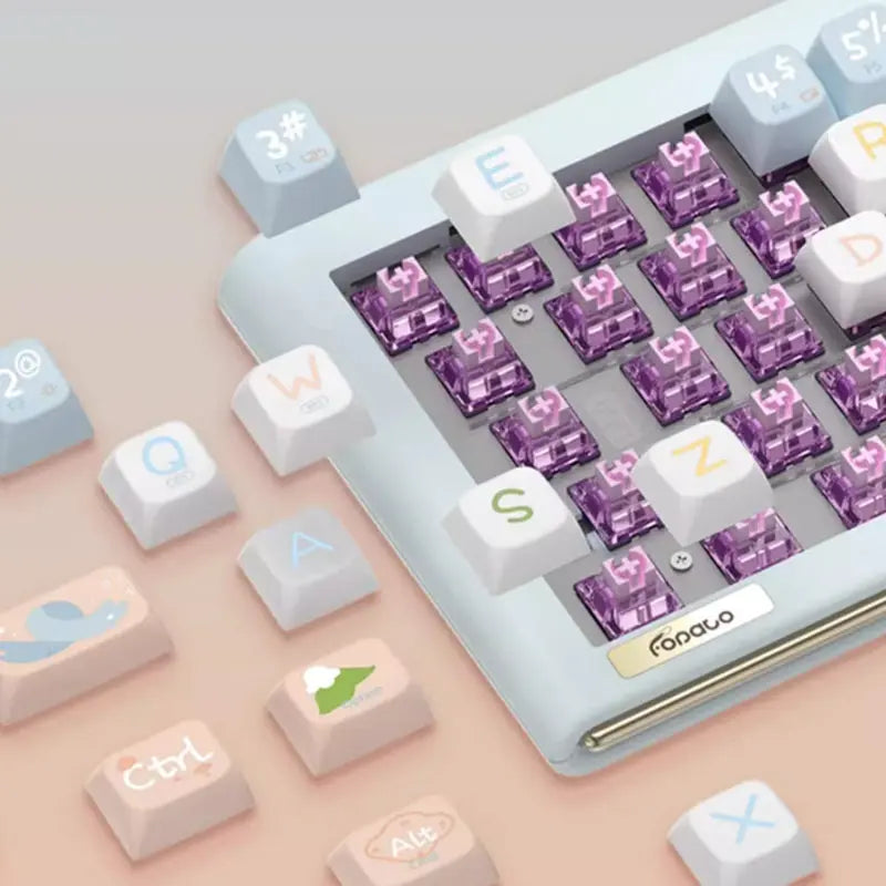 FOPATO D68 Playful & Cute Wireless Mechanical Keyboard - keycapcovers