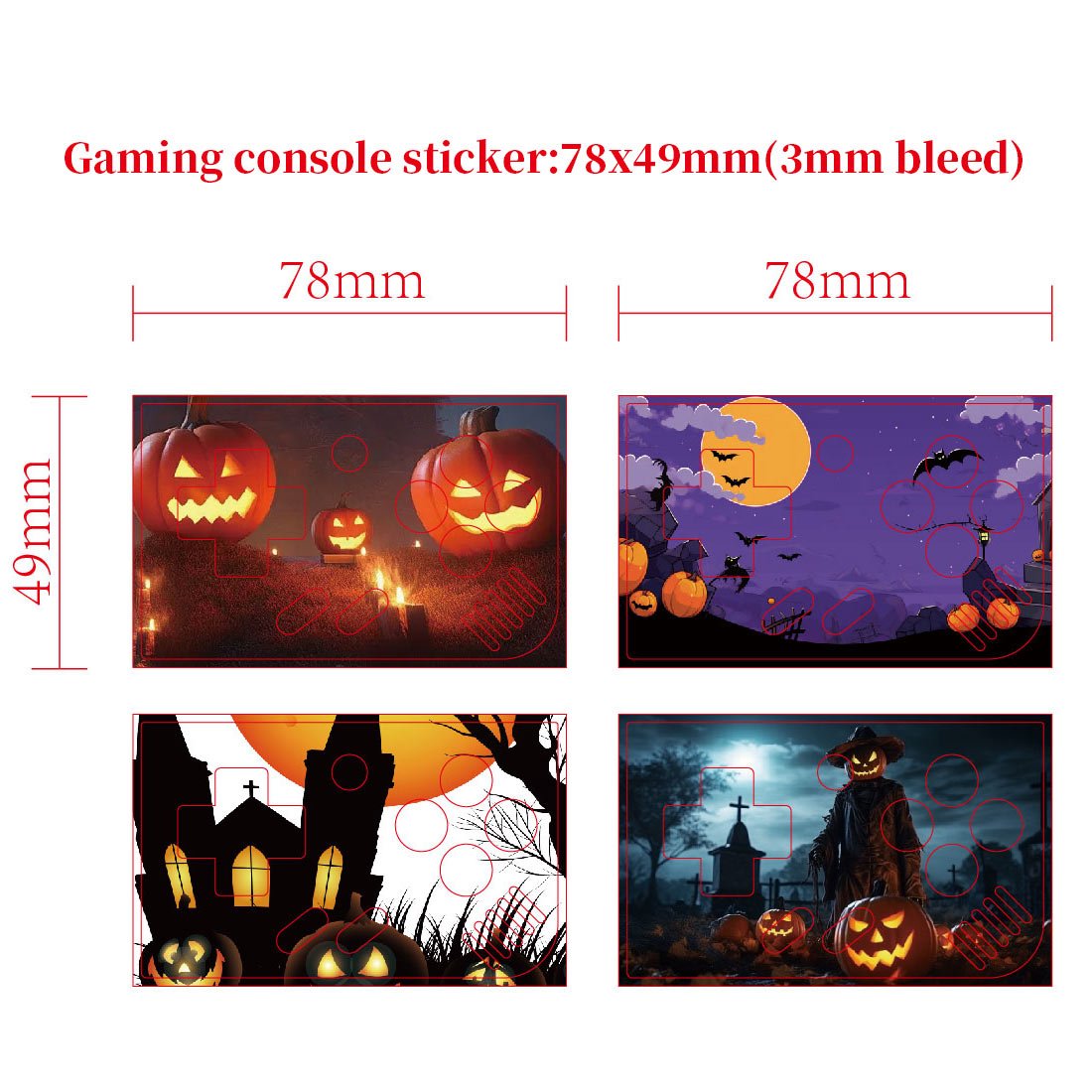 Miyoo Mini Plus/V4 Halloween & Christmas Theme Stickers(No delivery if purchased individually)