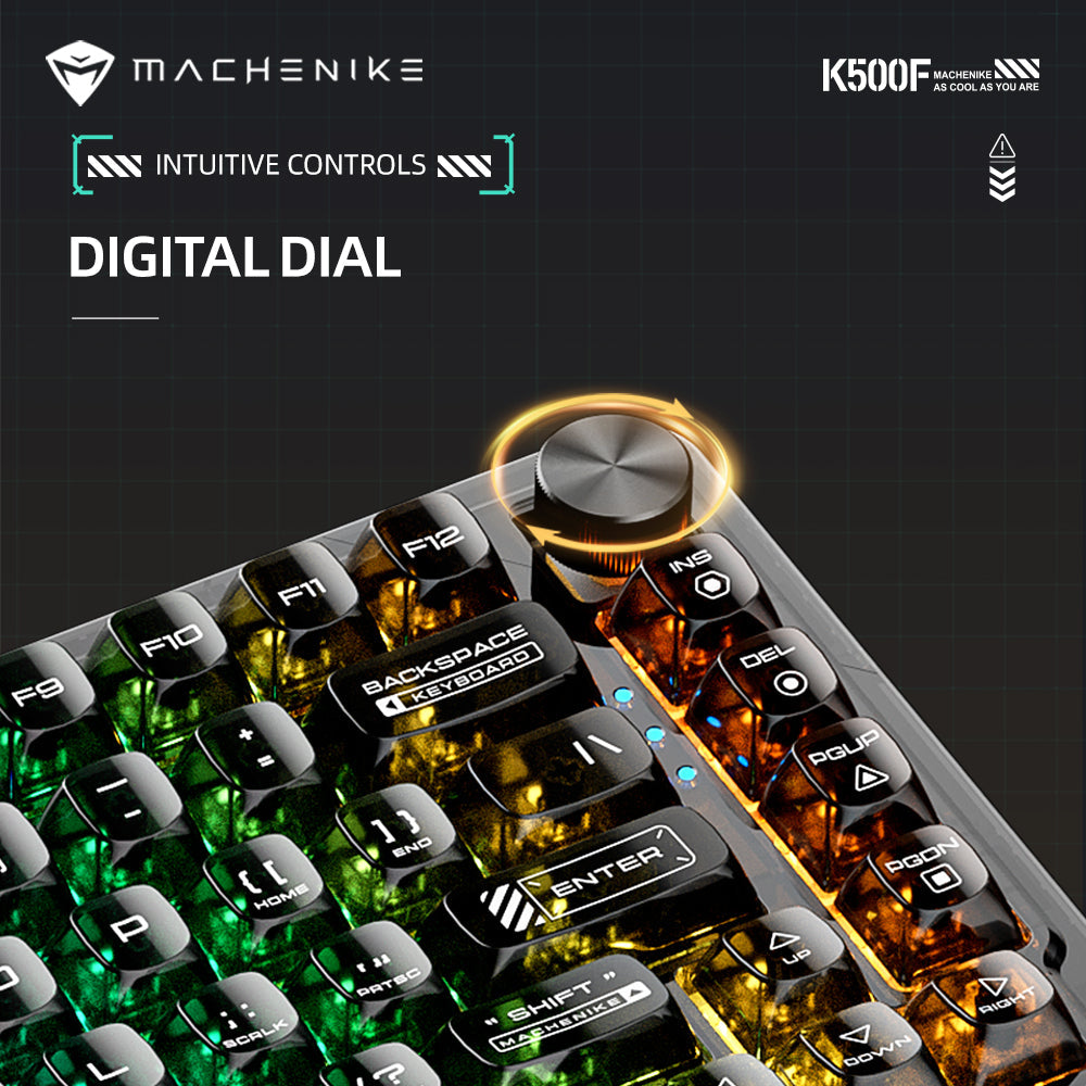 WhatGeek x Machenike K500F-B81 RGB Clear Mechanical Keyboard - keycapcovers