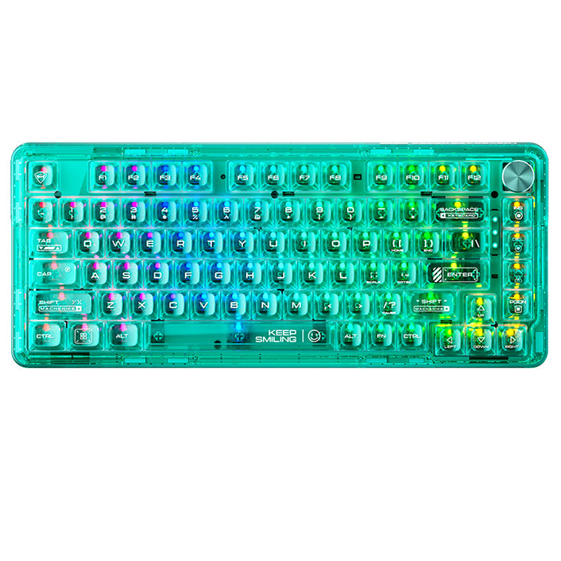 WhatGeek x Machenike K500F-B81 RGB Clear Mechanical Keyboard - keycapcovers