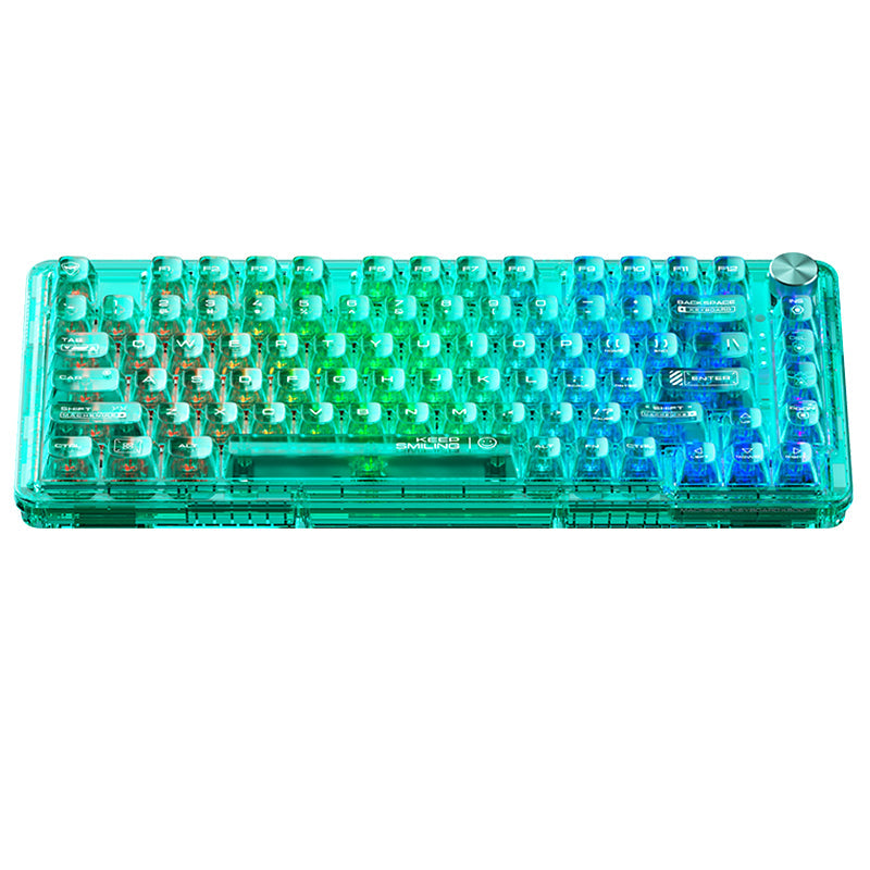 WhatGeek x Machenike K500F-B81 RGB Clear Mechanical Keyboard - keycapcovers