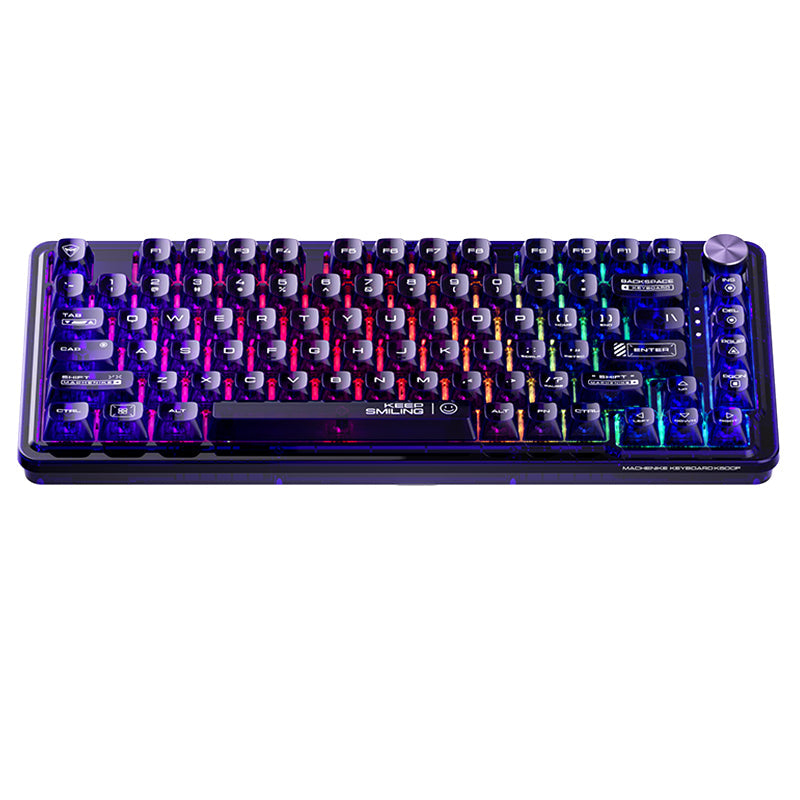 WhatGeek x Machenike K500F-B81 RGB Clear Mechanical Keyboard - keycapcovers