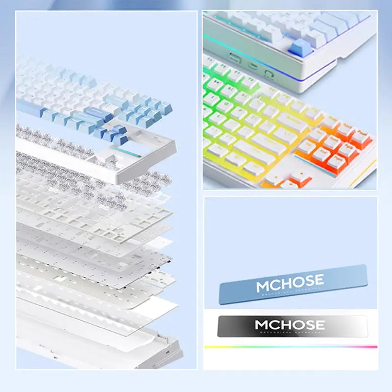 MCHOSE K87 Wireless Gasket Mechanical Keyboard - keycapcovers