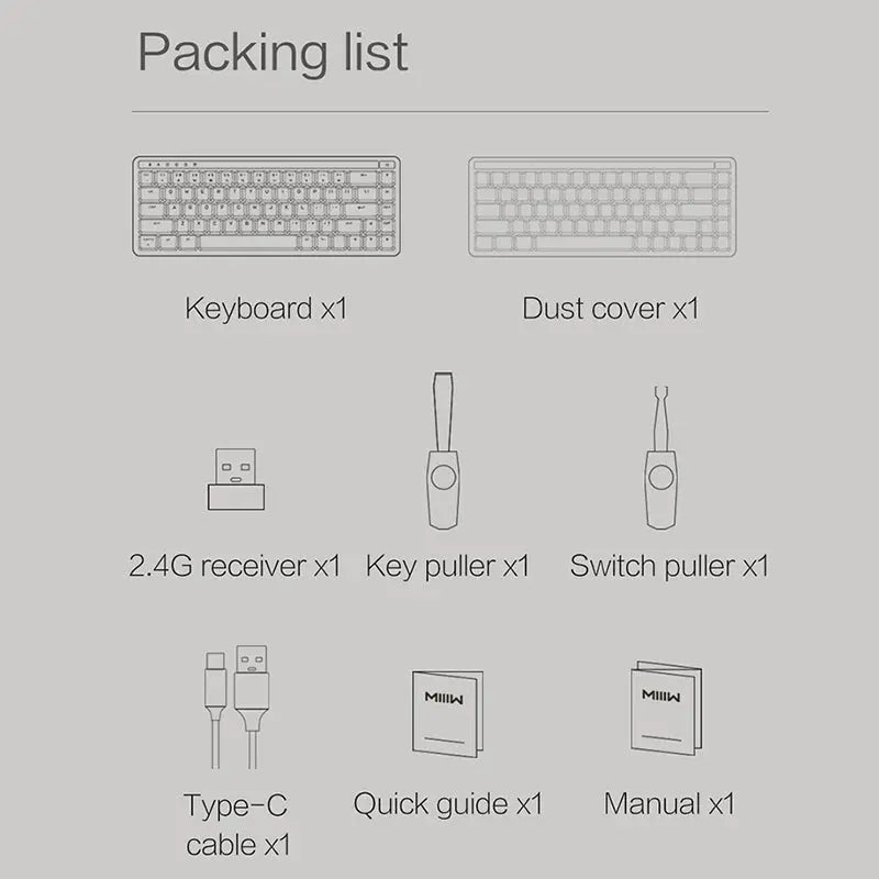 Xiaomi x MIIIW ART Series K19 Wireless Mechanical Keyboard - keycapcovers