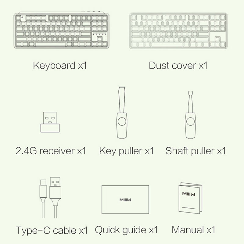 Xiaomi x MIIIW ART Series Z870 Wireless Mechanical Keyboard - keycapcovers