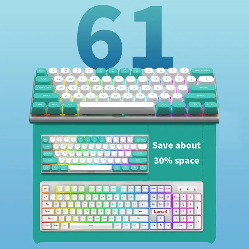 Redragon K683-WB RGB Wired Mechanical Keyboard Magnetic Switches - keycapcovers