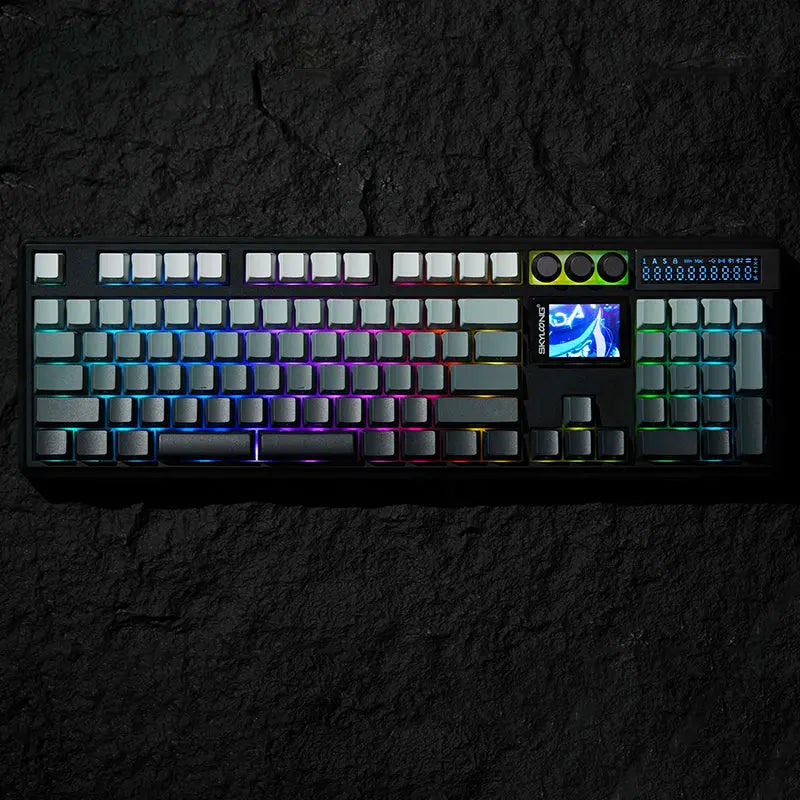 SKYLOONG GK104Pro Dual-Screen Wireless Mechanical Keyboard with Calculate - keycapcovers