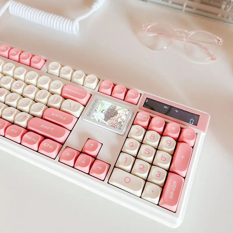 SKYLOONG GK104Pro Dual-Screen Wireless Mechanical Keyboard with Calculate - keycapcovers