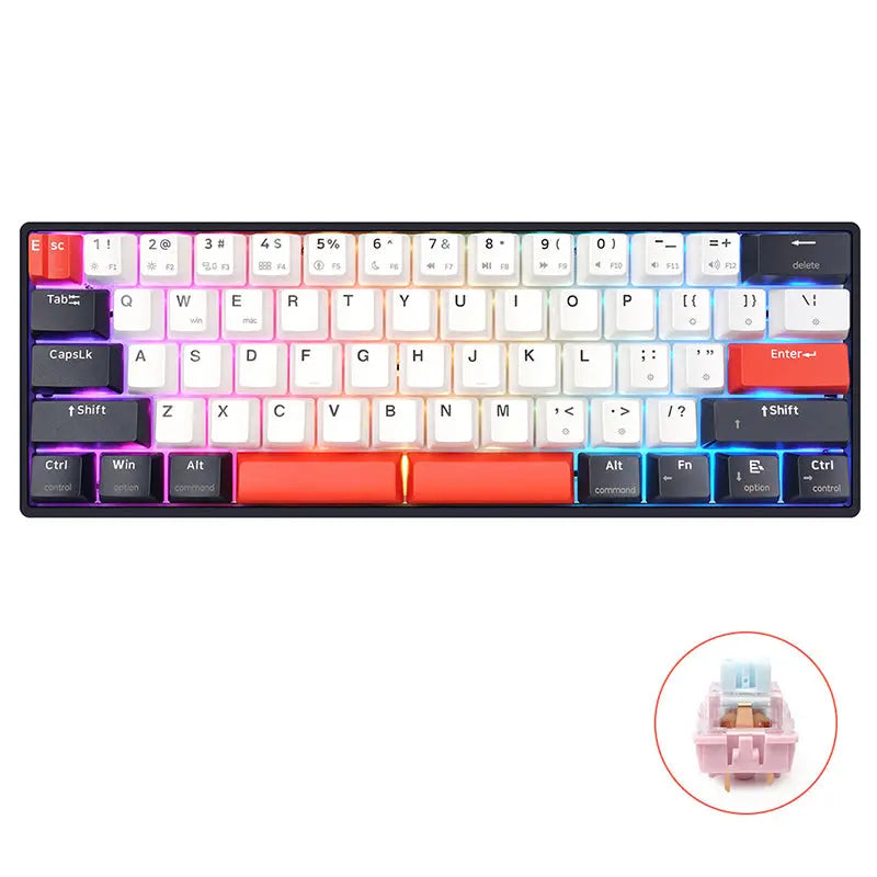 SKYLOONG GK61 QMK/VIA Wireless Mechanical Keyboard - keycapcovers