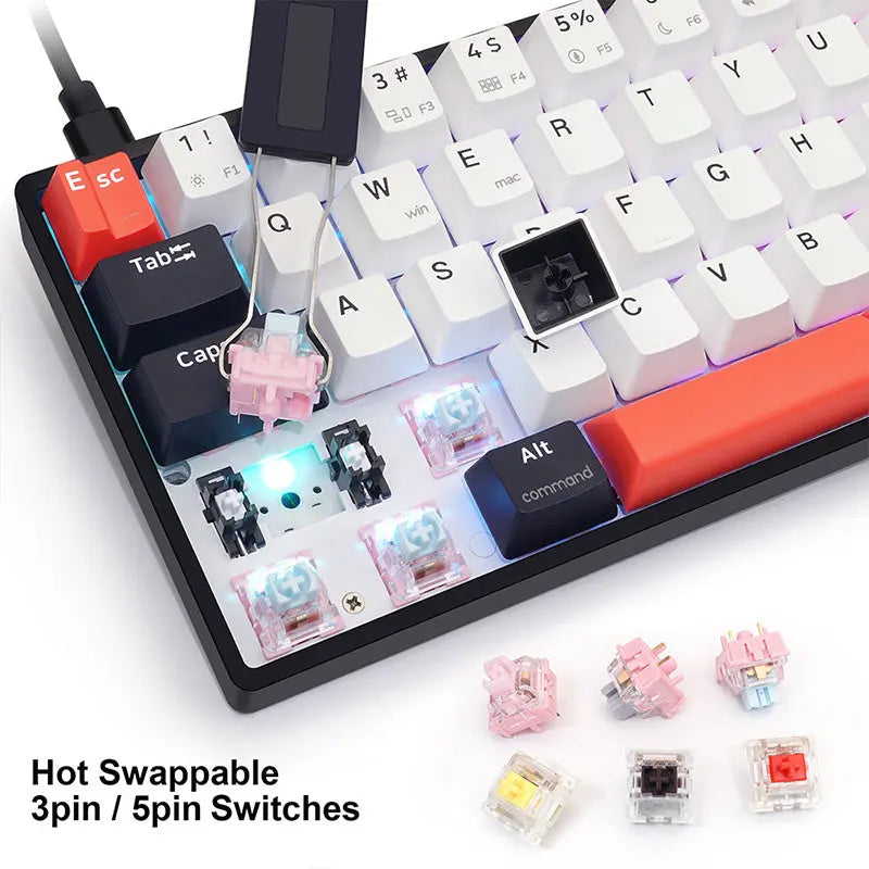 SKYLOONG GK61 QMK/VIA Wireless Mechanical Keyboard - keycapcovers