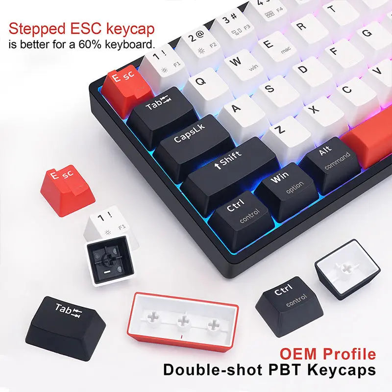 SKYLOONG GK61 QMK/VIA Wireless Mechanical Keyboard - keycapcovers