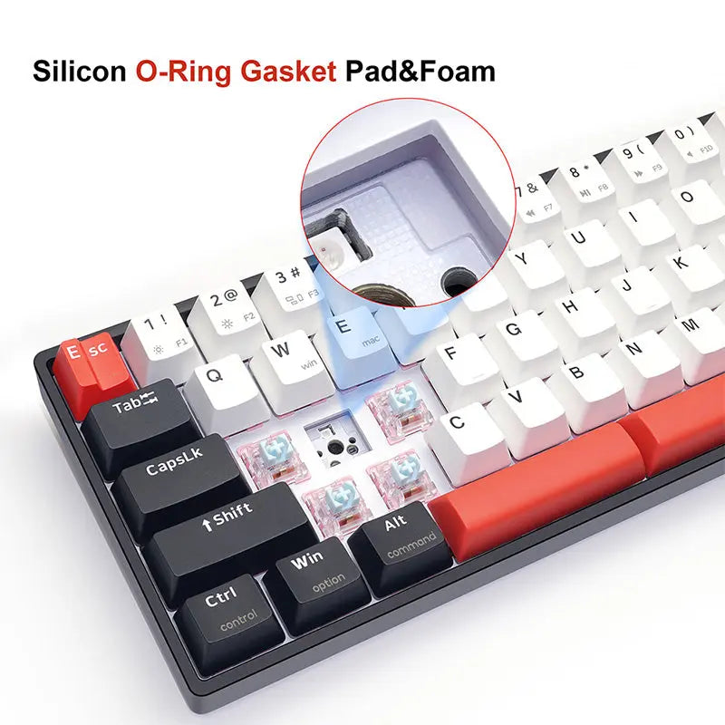 SKYLOONG GK61 QMK/VIA Wireless Mechanical Keyboard - keycapcovers