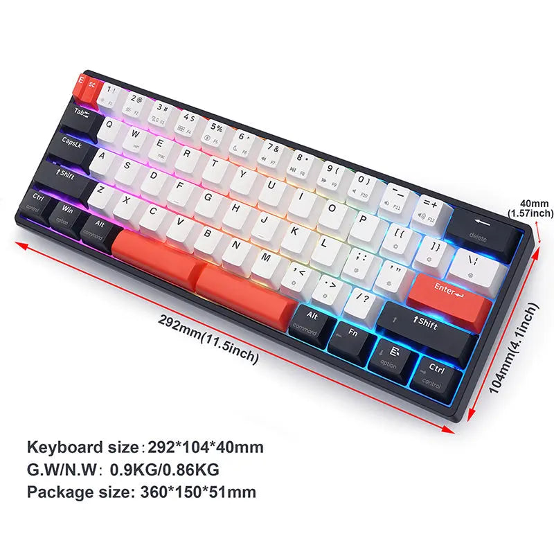 SKYLOONG GK61 QMK/VIA Wireless Mechanical Keyboard - keycapcovers