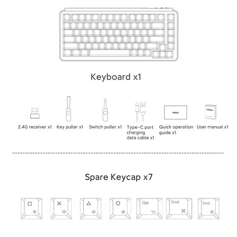Xiaomi x MIIIW Art Series Z830 Wireless Mechanical Keyboard - keycapcovers
