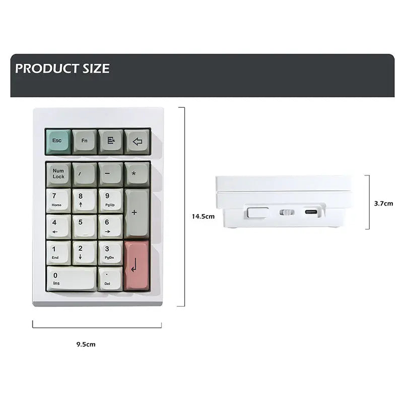 ZUOYA LMK21 Wireless Number Pad Keyboard Kit Support VIA Aluminum Macro Pad - keycapcovers