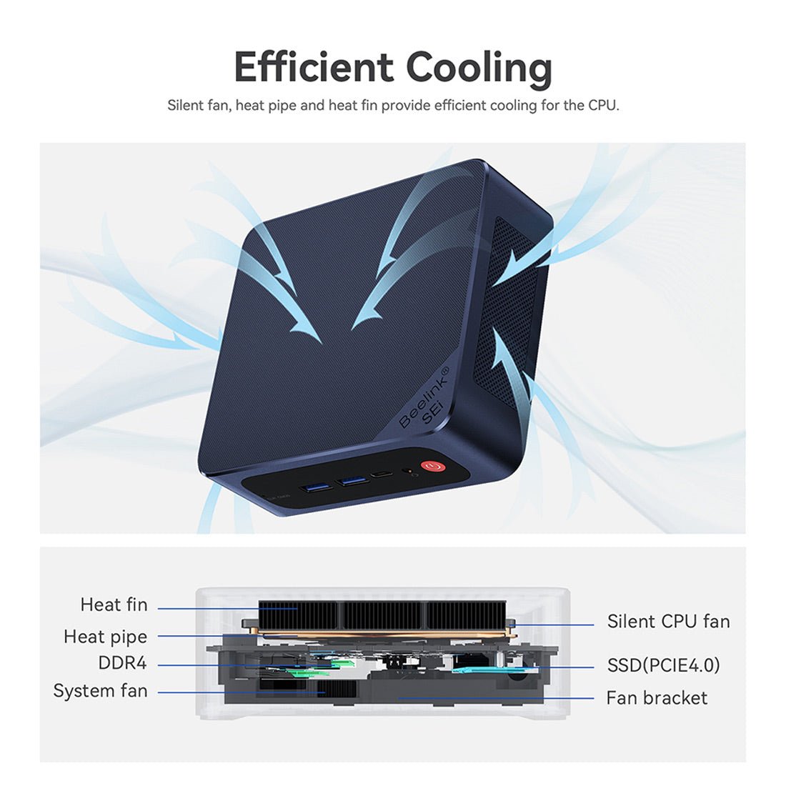 Beelink SEi12 i5-12450H Gaming Mini PC Computer