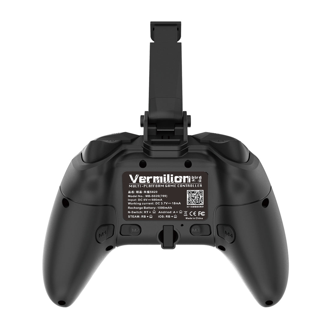 Wireless Game Controller with Motion Sensing and LED (Black)